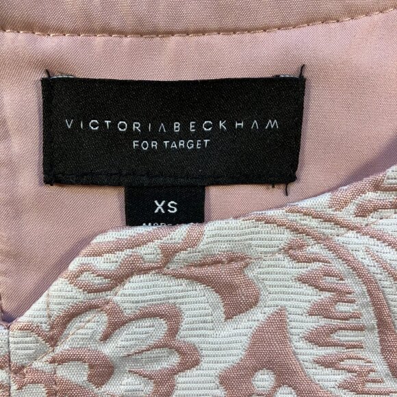 Victoria Beckham for Target Blush Pink Paisley Jacquard Dress Sz XS - Picture 2 of 8
